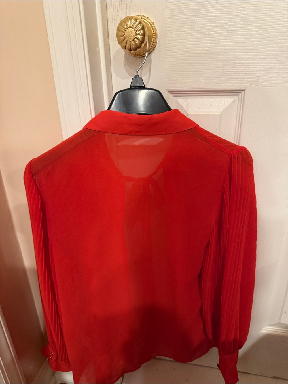 Zara Red Ruffle Flow Blouse - Picture 8 of 10